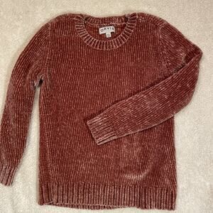 Orvis Sweater Womens Medium Pink Misty Rose Chenille Long Sleeve Pullover Soft